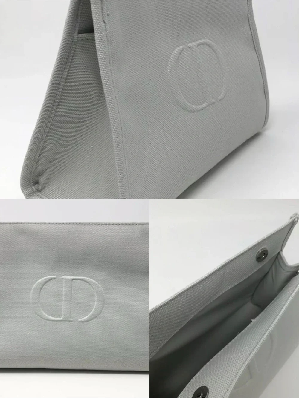 Dior Gray Embossed CD Canvas Tote